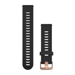 Ремешок Garmin Quick Release Band, 20 мм, Black Silicone with Rose Gold Hardware