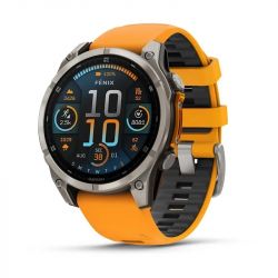 Умные часы Garmin Fenix 8, 51 мм, AMOLED, Sapphire Titanium, Orange/Graphite