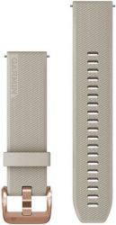 Ремешок Garmin Quick Release Band, 20 мм, Light Sand Silicone with Rose Gold Hardware