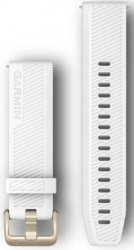 Ремешок Garmin Quick Release Band, 20 мм, White Silicone with Light Gold Hardware