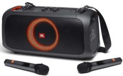 Музыкальный центр JBL PartyBox On-The-Go с двумя микрофонами