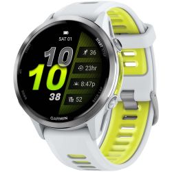Умные часы Garmin Forerunner 970, Titanium Whitestone/Translucent Amp Yellow, белый/желтый