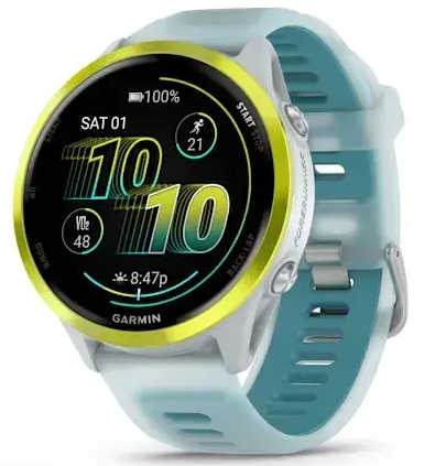 Умные часы Garmin Forerunner 570 47mm Amp Yellow Aluminum with Translucent Whitestone/​Turquoise Band (010-02971-01)