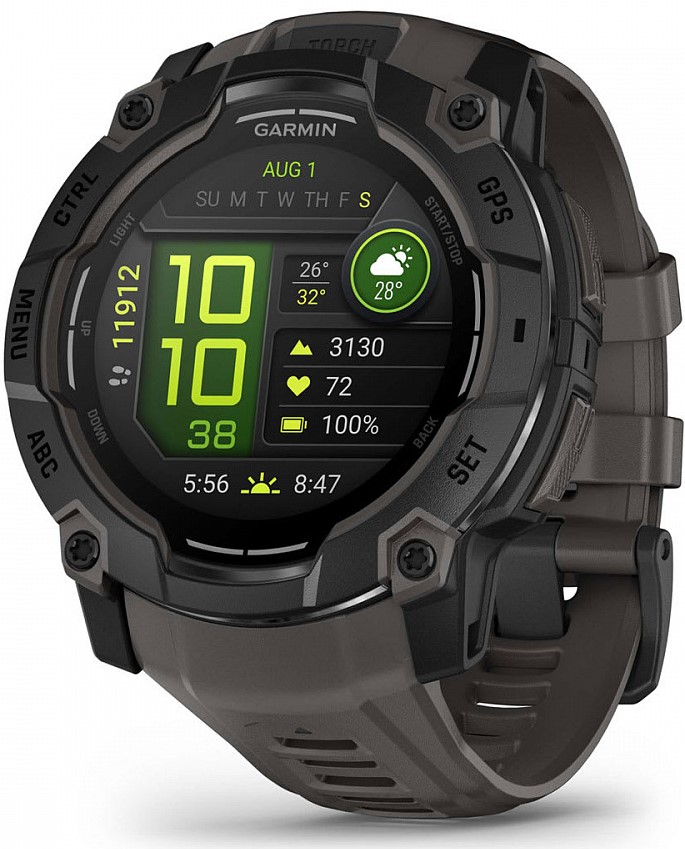 Умные часы Garmin Instinct 3 50mm Solar Black Charcoal Band