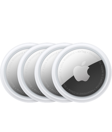 Трекер Apple AirTag модели iPhone и iPod touch с iOS 14.5 или новее; модели iPad с iPadOS 14.5 или новее, 4 шт., белый/серебристый