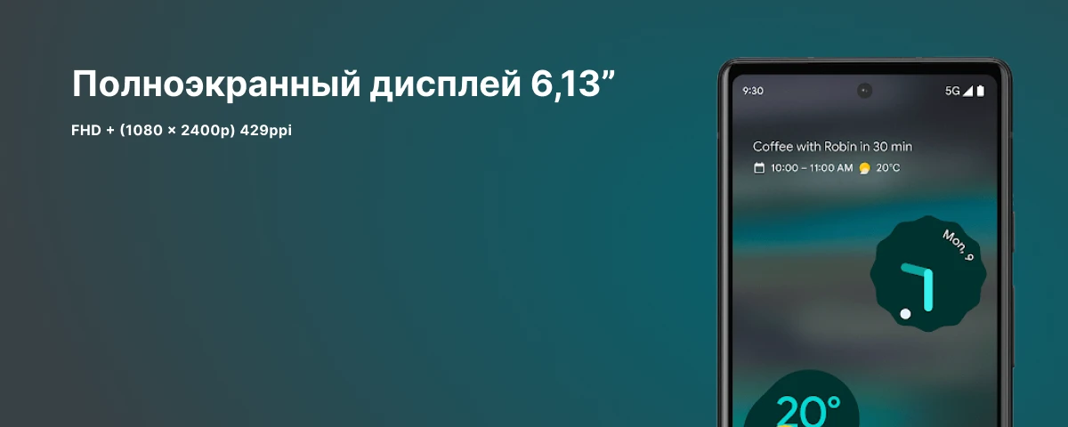 Смартфон Google Pixel 6a 6/128 ГБ, Black, черный