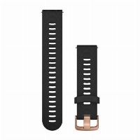 Ремешок Garmin Quick Release Band, 20 мм, Black Silicone with Rose Gold Hardware