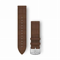 Ремешок Garmin Quick Release Band, 20 мм, Dark Brown Embossed Italian Leather with Silver Hardware
