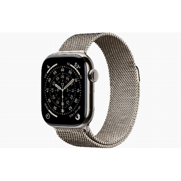 Apple Watch Series 11 46 мм, Natural Titanium Case, Natural Milanese Loop, M/L