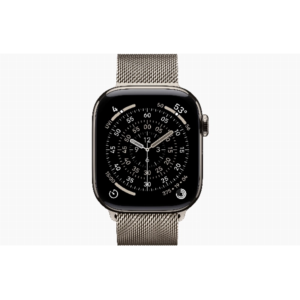 Apple Watch Series 11 46 мм, Natural Titanium Case, Natural Milanese Loop, M/L