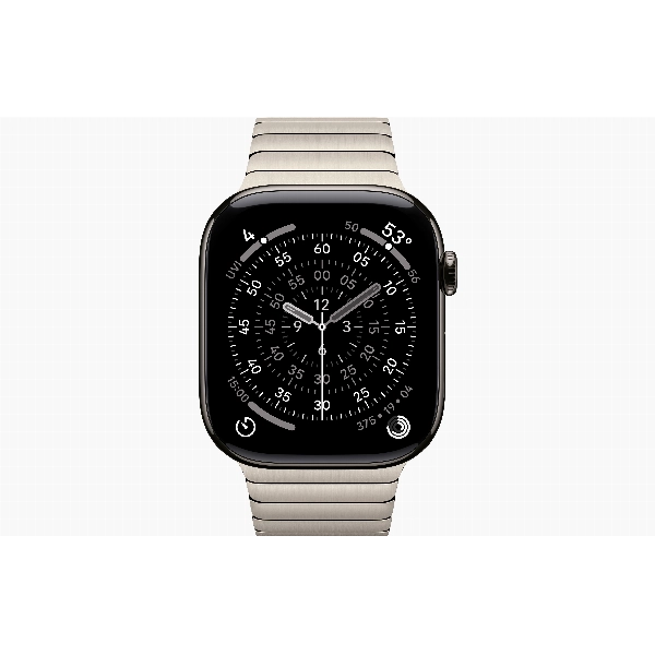Apple Watch Series 11 46 мм, GPS + Cellular, Slate Titanium Case, Natural Link Bracelet