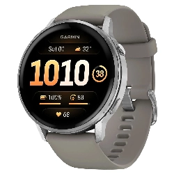 Смарт-часы Garmin Venu 4 45mm Silver Bezel with Gray Silicone Band, серый