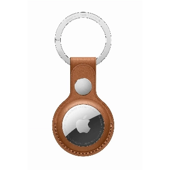 Брелок для Apple AirTag Leather Key Ring, Saddle Brown