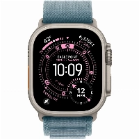 Apple Watch Ultra 3 49 мм, Natural Titanium Light Blue Alpine Loop M