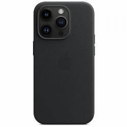 Чехол Apple iPhone 14 Pro Leather Case, Midnight, черный