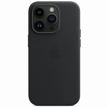 Чехол Apple iPhone 14 Pro Leather Case, Midnight, черный
