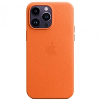 Apple iphone 14 Pro Max Leather Case, Orange, оранжевый