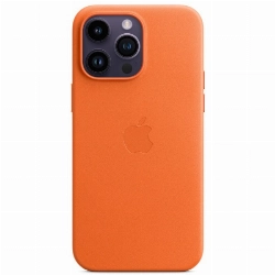 Чехол Apple iphone 14 Pro Max Leather Case, Orange, оранжевый