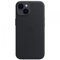 Apple iPhone 14 Plus Leather Case, Midnight, черный