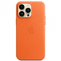 Apple iphone 14 Pro Max Leather Case, Orange, оранжевый