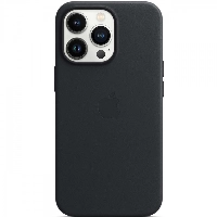 Apple iPhone 13 Pro Leather Case, Midnight, черный