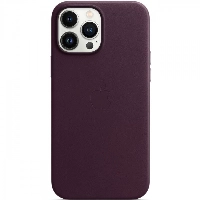 Apple iPhone 13 Leather Case, Dark Cherry, бордовый