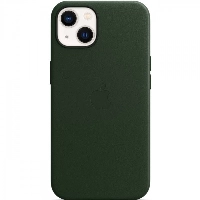 Apple iPhone 13 Leather Case, Sequoia Green, зеленый