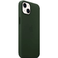 Apple iPhone 13 Leather Case, Sequoia Green, зеленый