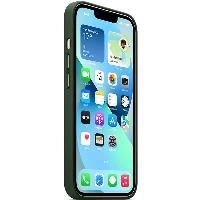 Apple iPhone 13 Leather Case, Sequoia Green, зеленый