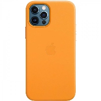 Apple iPhone 12 /12 Pro Leather Case, California Poppy, оранжевый