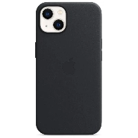 Apple iPhone 13 Leather Case, Midnight, черный