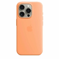 Apple iPhone 15 Pro Silicone Case с MagSafe, Orange Sorbet, оранжевый