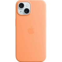Apple iPhone 15 Plus Silicone Case с MagSafe, Orange Sorbet, оранжевый