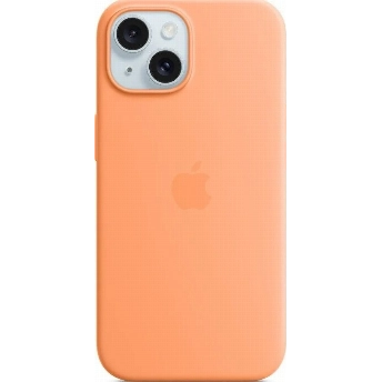Чехол Apple iPhone 15 Silicone Case с MagSafe, Orange Sorbet, оранжевый