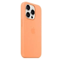 Apple iPhone 15 Plus Silicone Case с MagSafe, Orange Sorbet, оранжевый
