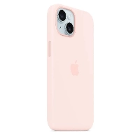 Apple iPhone 15 Plus Silicone Case с MagSafe, Light Pink, розовый