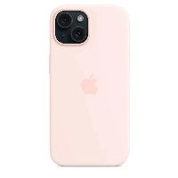 Apple iPhone 15 Plus Silicone Case с MagSafe, Light Pink, розовый