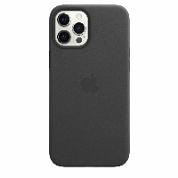 Apple iPhone 12 Pro Max Leather Case, Black, черный