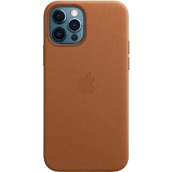 Чехол Apple iPhone 12 Pro Max Leather Case, Saddle Brown, коричневый