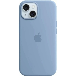 Чехол Apple iPhone 15 Silicone Case с MagSafe, Winter Blue, голубой