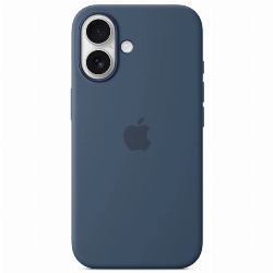 Чехол Apple iPhone 16 Silicone Case с MagSafe, Denim, синий