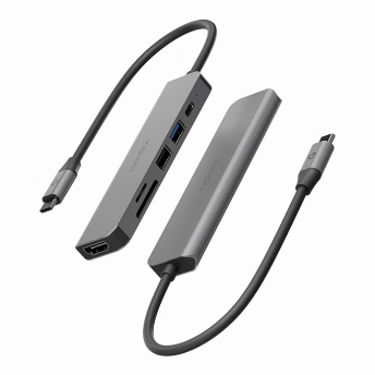 Адаптер EnergEA AluHUB HD3 6-in-1 USB-C 60W, серый