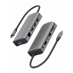 Адаптер EnergEA AluHUB Max 11-in-1 USB-C 100W, серый