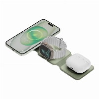 Беспроводное зарядное устройство EnergEA Bazic GoMag Trio Plus 15W, Sage, зеленый