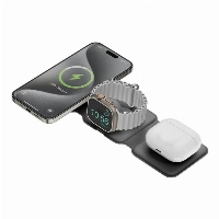 Беспроводное зарядное устройство EnergEA Bazic GoMag Trio Plus 15W, Gray, серый