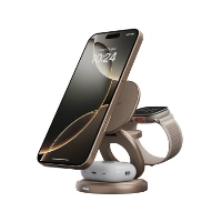 Беспроводное зарядное устройство EnergEA Bazic GoMag GYRE 3-in-1 15W, Gold, золотой