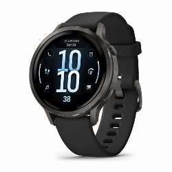 Смарт-часы Garmin Venu 4 45mm Slate with Black Silicone Band, черный