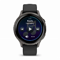 Garmin Venu 4 45mm Slate with Black Silicone Band, черный