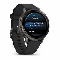 Garmin Venu 4 45mm Slate with Black Silicone Band, черный