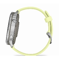 Garmin Venu 4 45mm Silver Bezel with Citron Silicone Band, серебристый